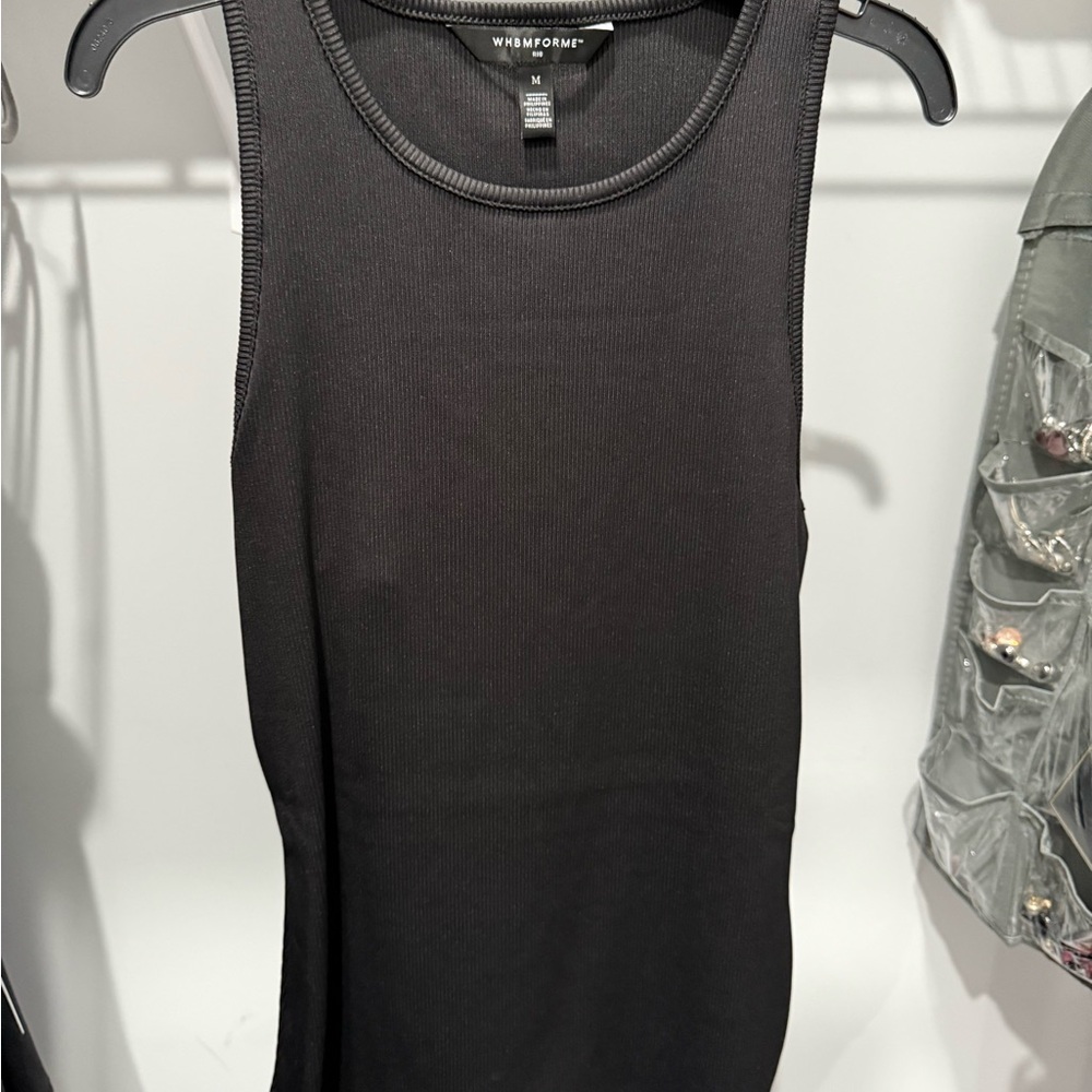 White House Black Market Fitted Black Sleeveless Tank Top